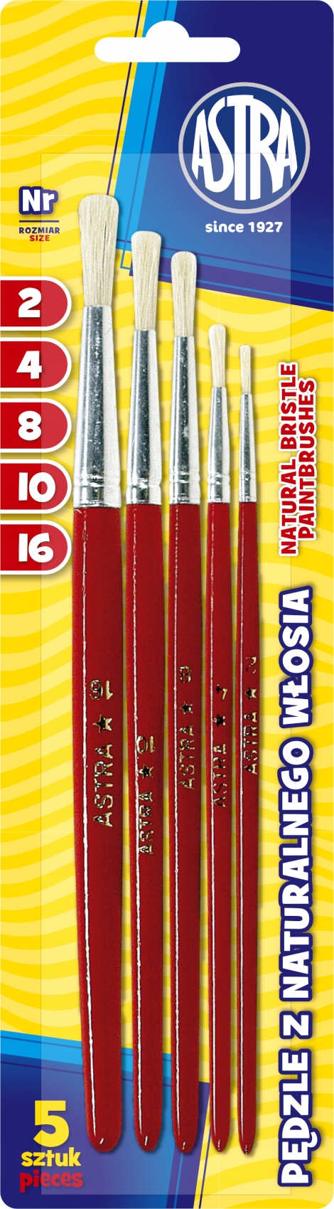 

Astra Zestaw 5 sztuk Pędzli Z Naturalnego Włosia