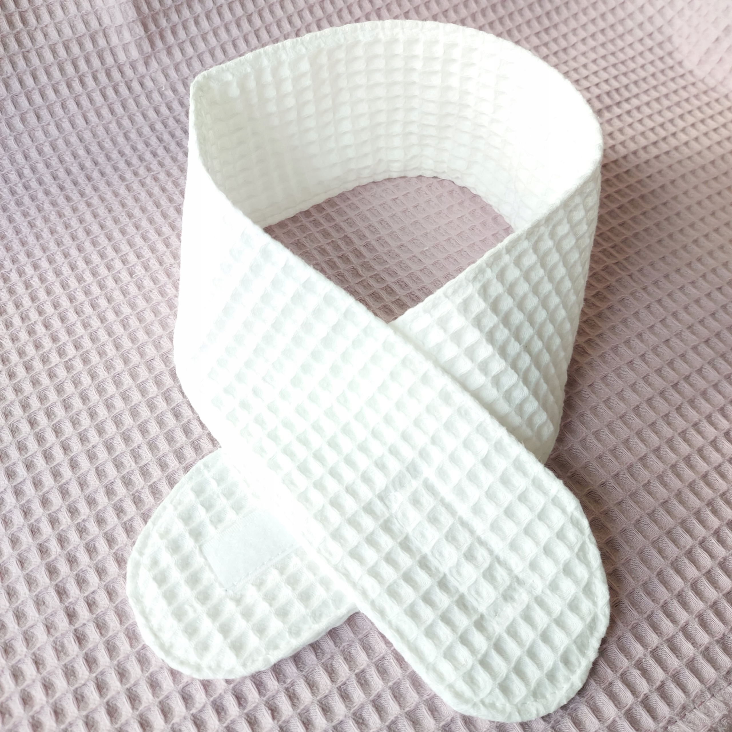 Opaska na głowę, do sauny wafel 100% biały 58x7cm