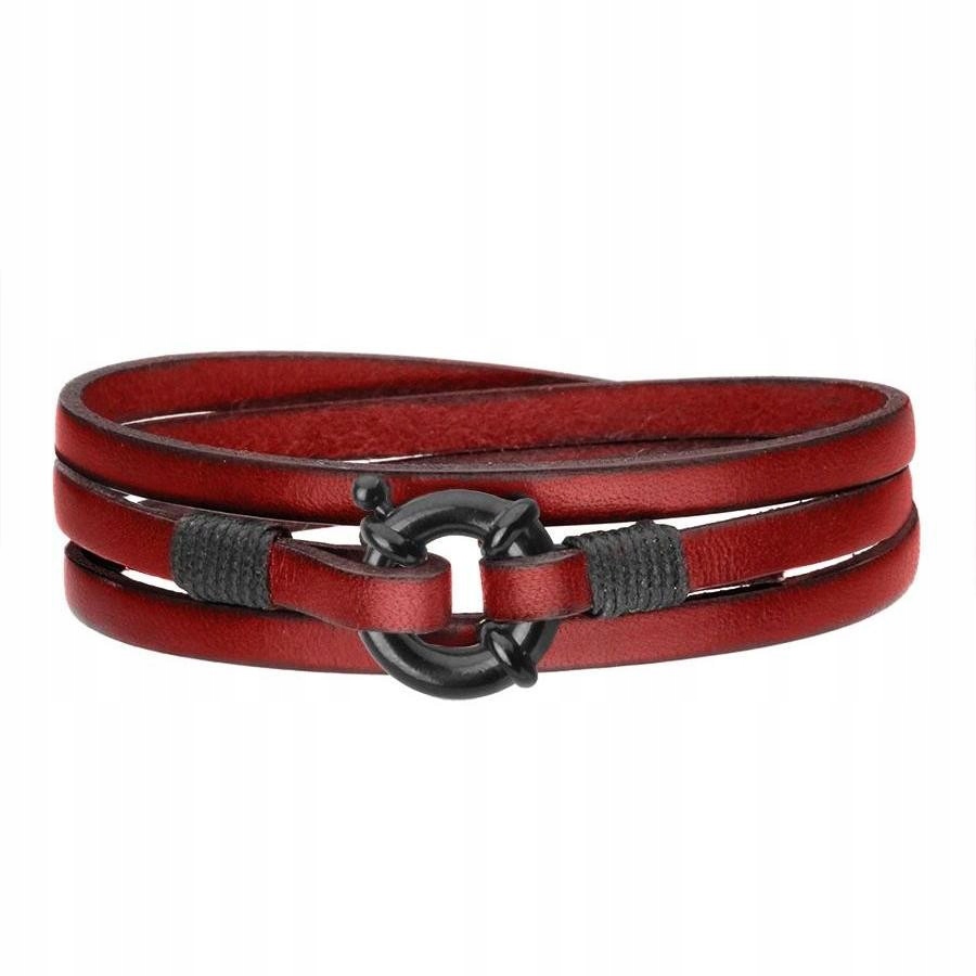 Pánský náramek Manoki ocel 316 l kůže 20 cm