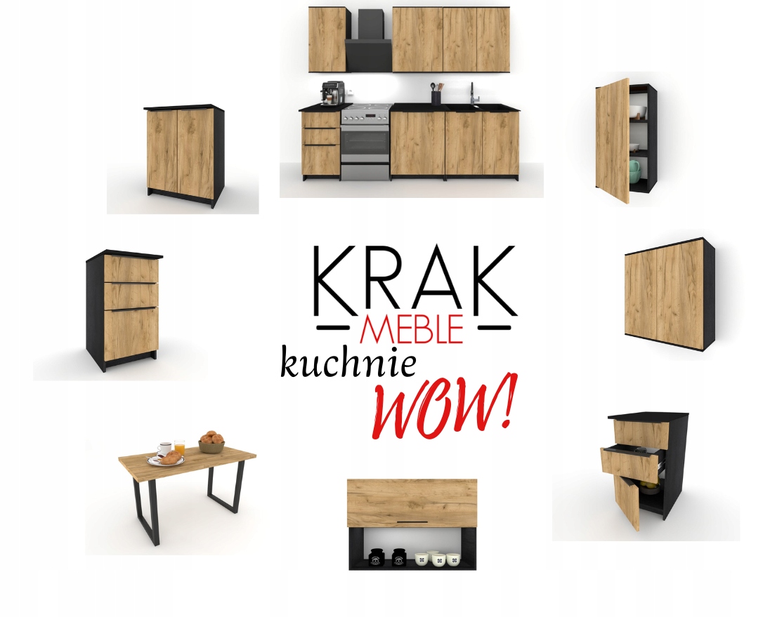 Szafka Kuchenna z Szufladami Stojąca KIRA Czarna Craft 40cm Cichy Domyk Rodzaj szafek stojąca