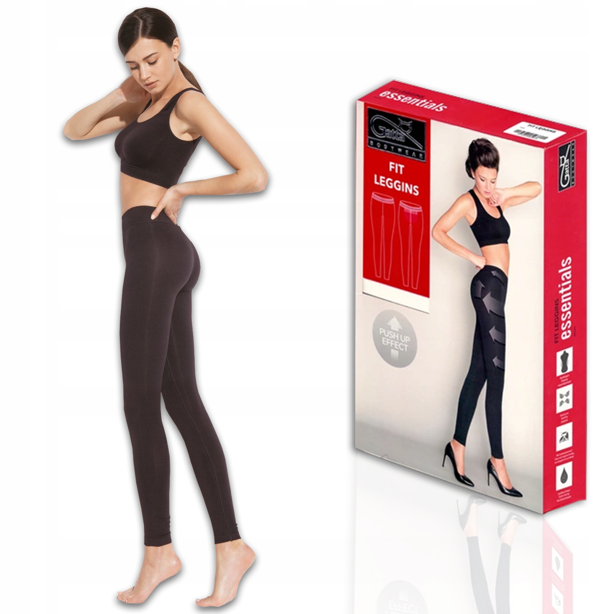 

Gatta Fit modelujące Legginsy push up, czarne, r.M