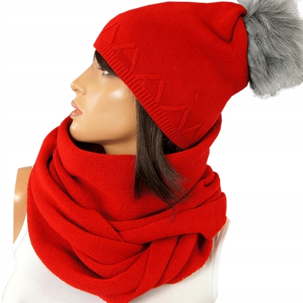 

Zimowy Komplet Czapka Komin Duży Ciepły, Polski