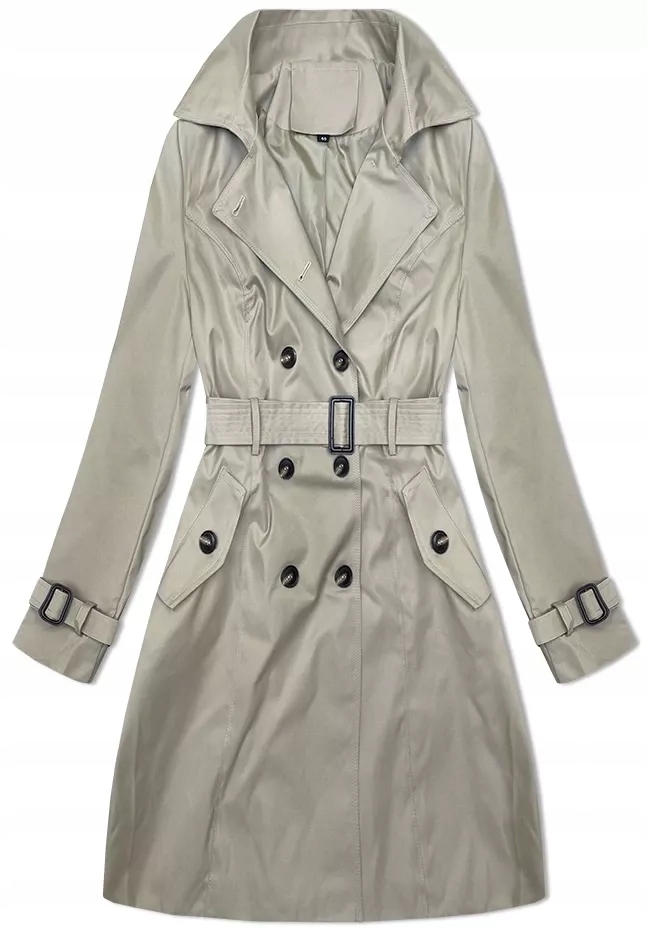 Krátký Kabát 2696# Tmavě Béžová 54