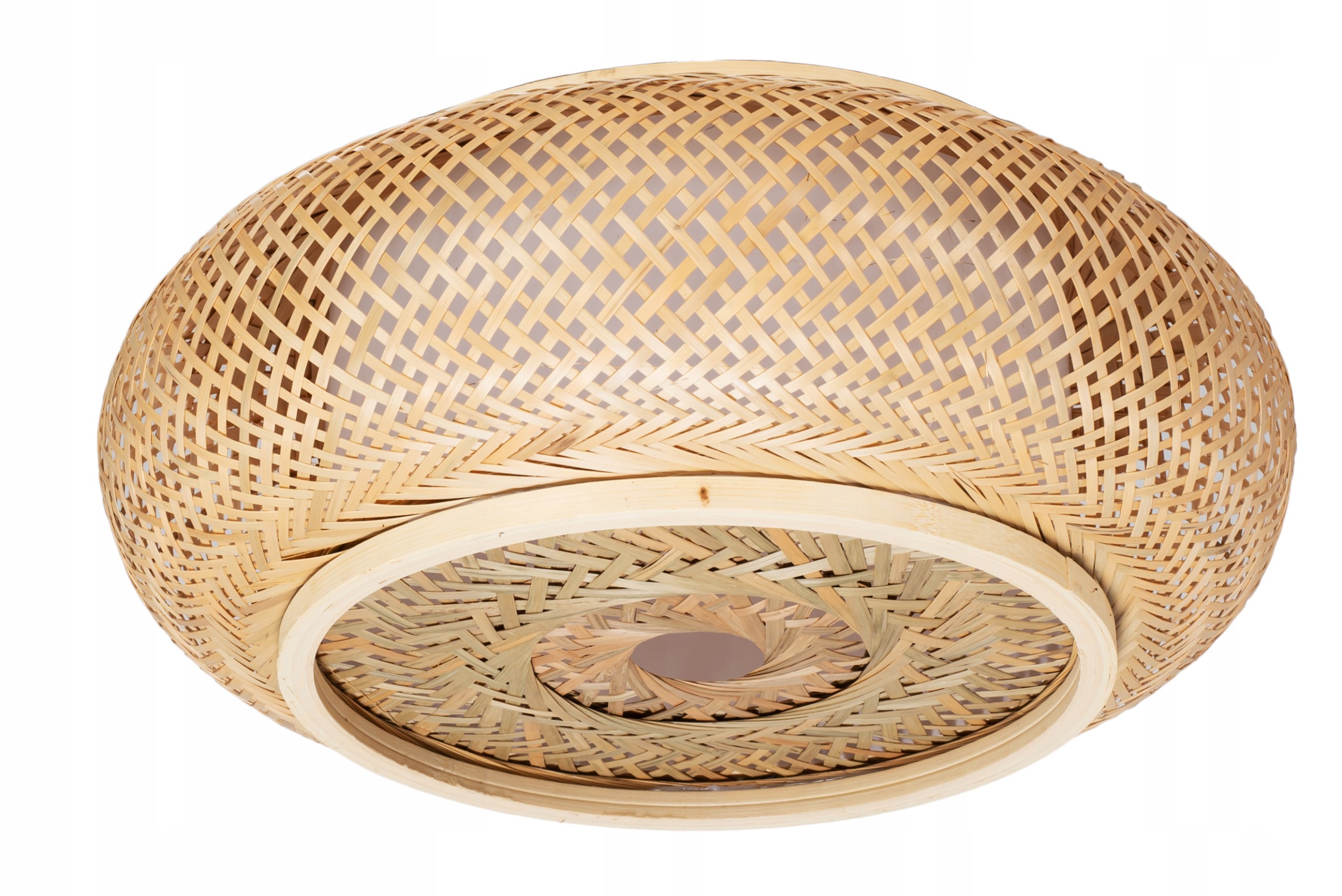 Stropní Svítidlo Boho Slaměná 40 cm Dřevěná bambusová pletenina