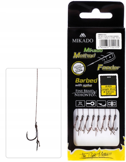 

Haczyki Method Feeder Mikado Plecionka Igła nr 12