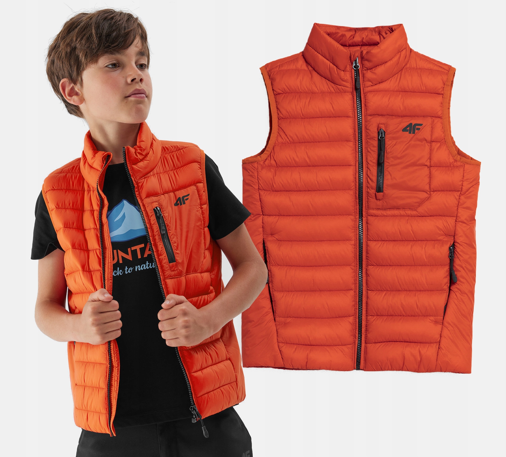 4F BEZRĘKAWNIK CHŁOPIĘCY PIKOWANY KURTKA KAMIZELKA Rozmiar (new) 140 (135 - 140 cm)