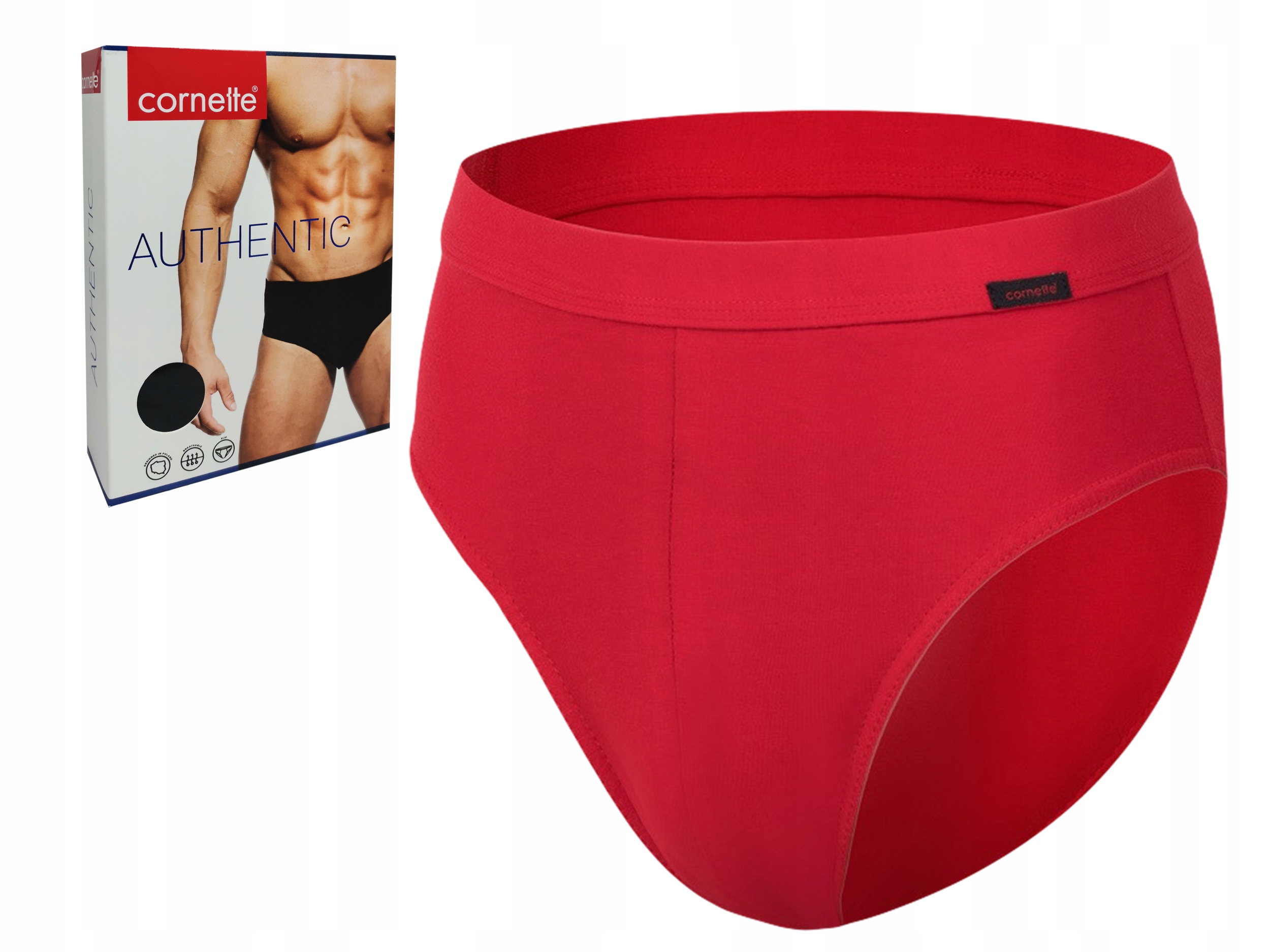 

Slipy męskie Cornette Authentic, czerwone, 3XL