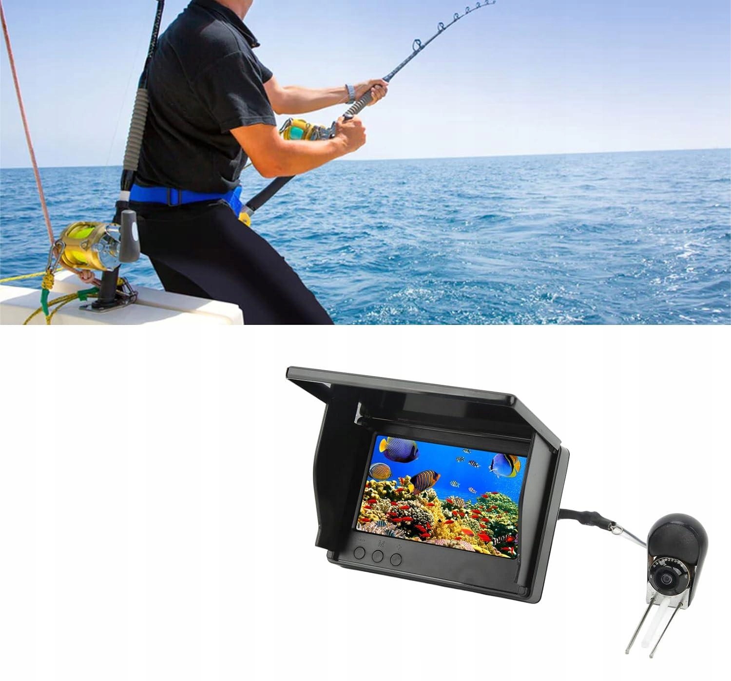 KAMERA PODWODNA Sonda WĘDKARSKA RYBACKA NURKÓW Poszukiwawcza IPS 4.3" 20m Kod producenta EL40