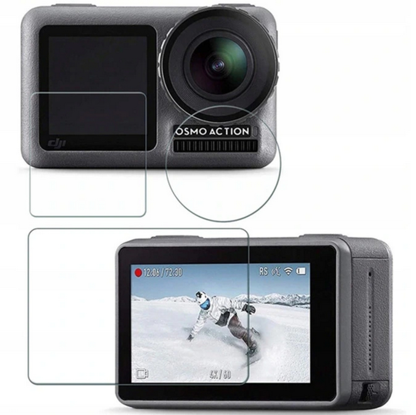 SZKŁO DJI OSMO ACTION x 2 KOMPLETY (6szt) +GRATISY