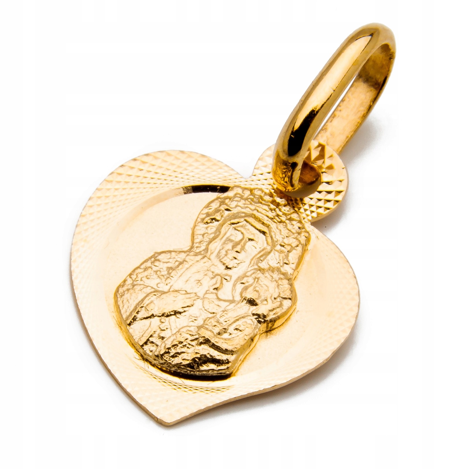 Zlatý medailonek 585 Matka Boží, srdíčko, vzory