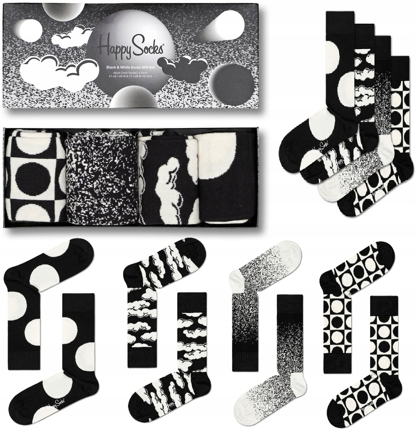 Happy Socks Ponožky vícebarevné bavlněné 36-40, sada 4 párů