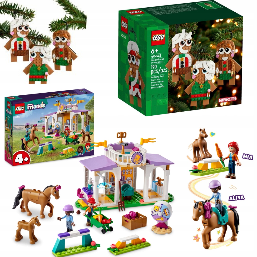 Vánoční Sada Lego Friends 41746 Výcvik Koní Lego 40642 Perníky