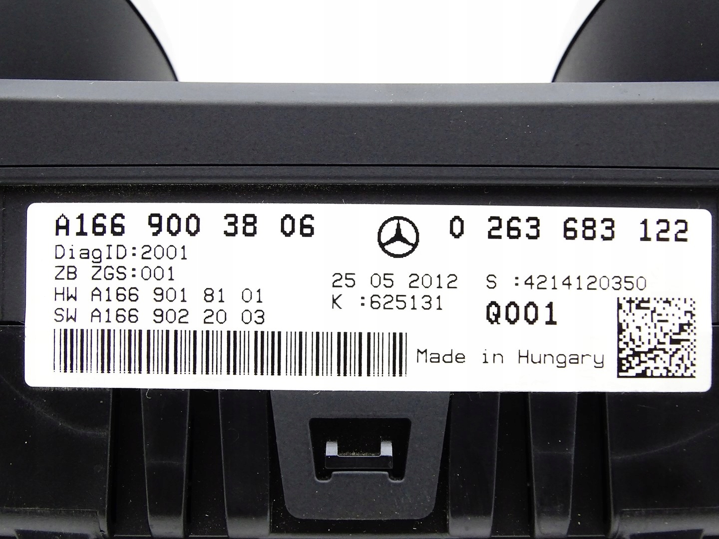 dials dials PREDKOSCIOMIERZ MERCEDES ML W166 2.2 CDI A1669003806