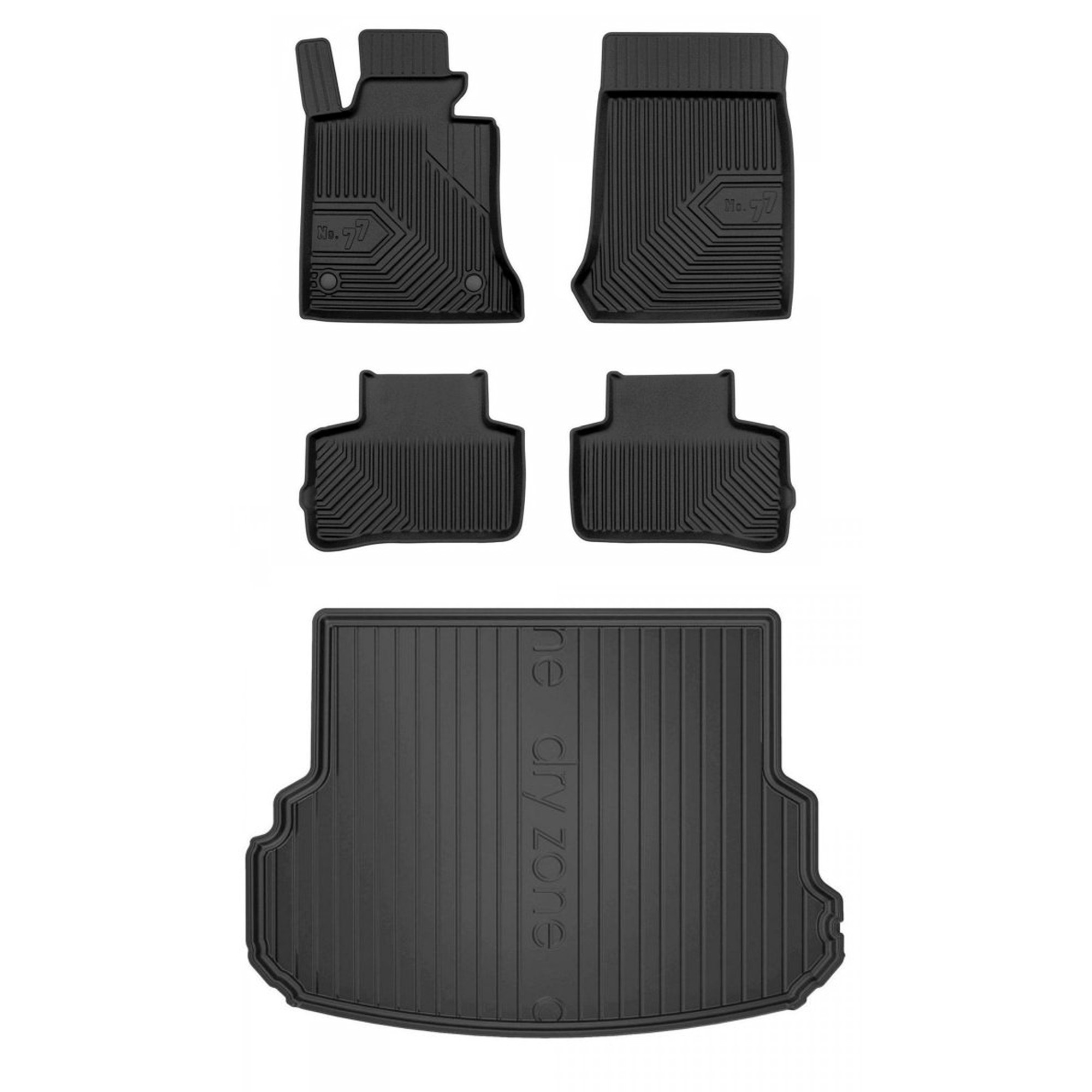 Gumová sada kobercov a rohoží Mercedes Glk X204 2008-2015 bez zárezu na pl