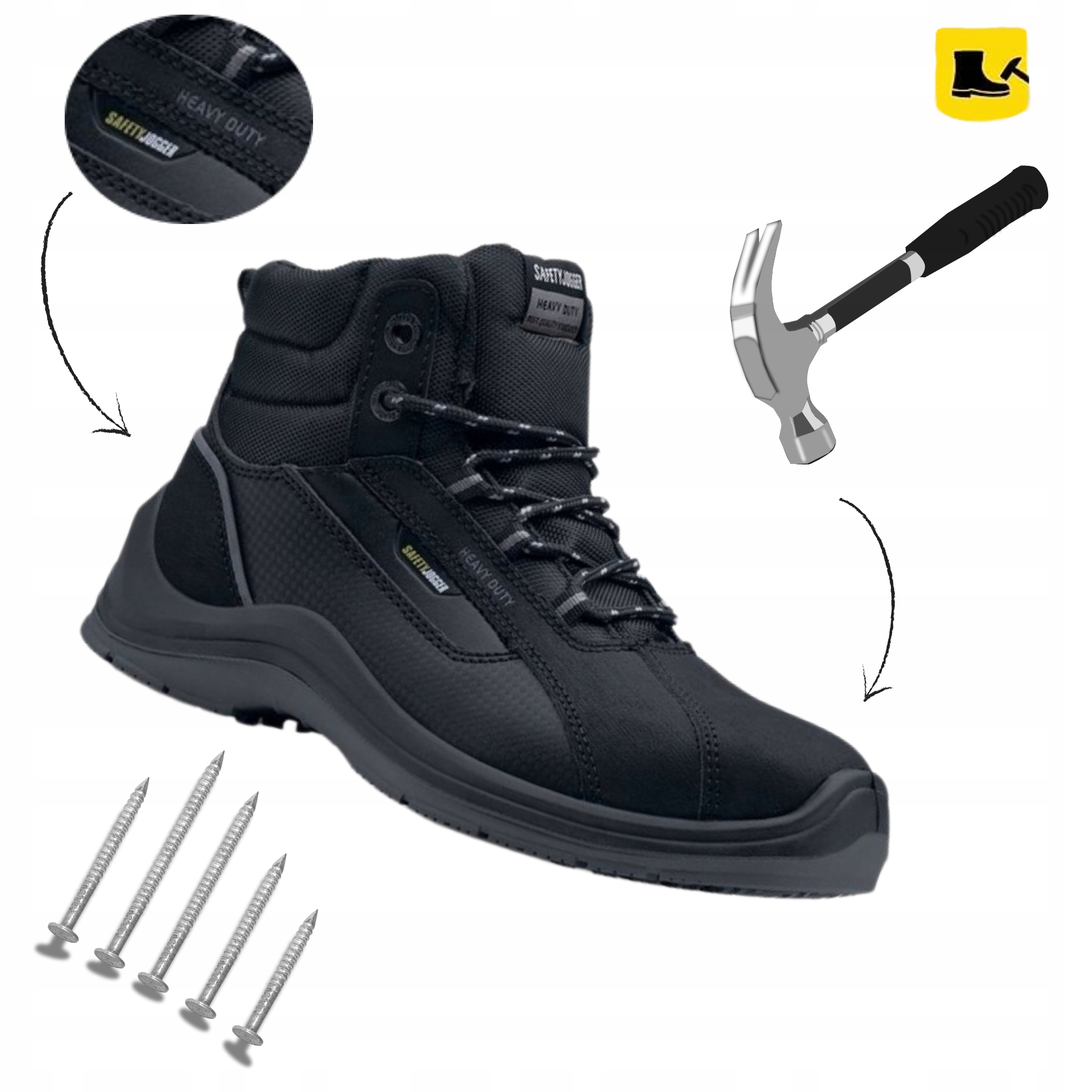 Mocne Trzewiki Buty Robocze Męskie za kostkę Safety Jogger Elevate S1P r.46