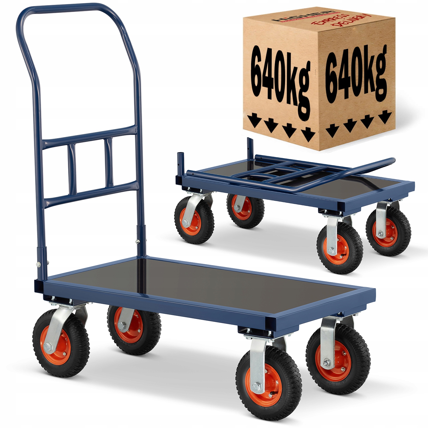 Skladovací plošinový vozík Cargo Master 640 kg Higher