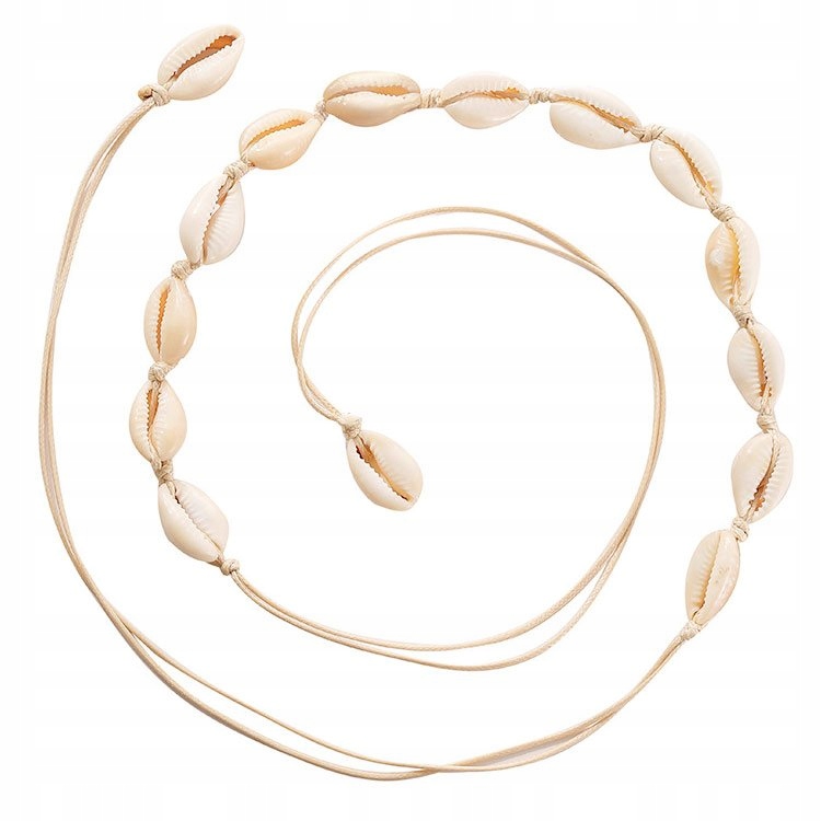 

Choker naszyjnik Długi Z Muszelek wiązany beż