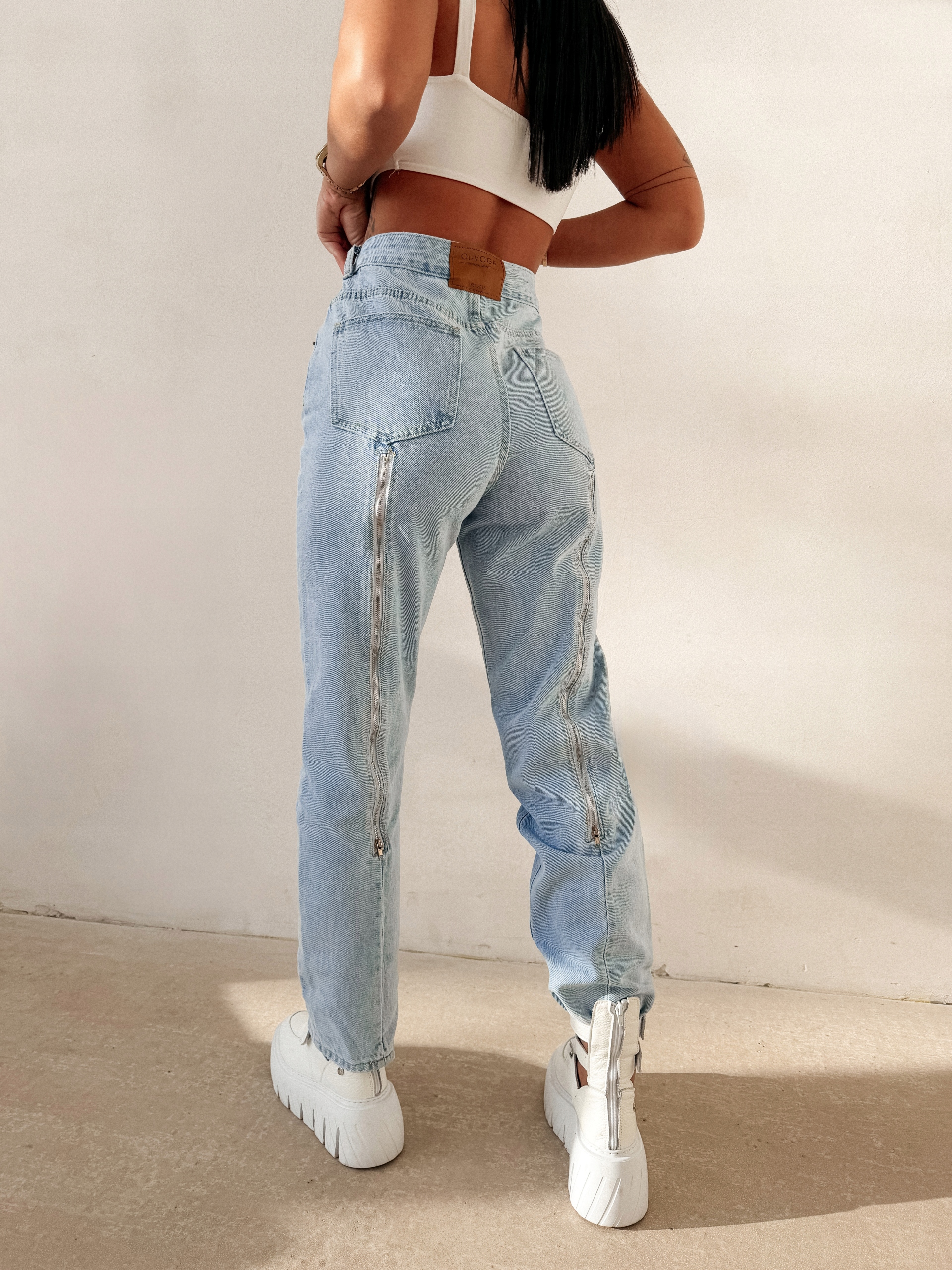 Dámské džíny OlaVoga Skyline 2026 Dark Jeans Vysoký pas 40