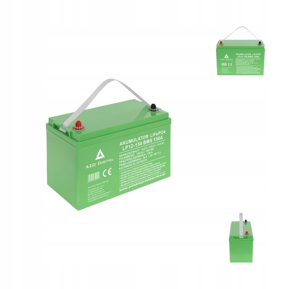 Akumulator Litowy LiFePO4 12V 150Ah Bms 150A Bluetooth Mata Grzewcza