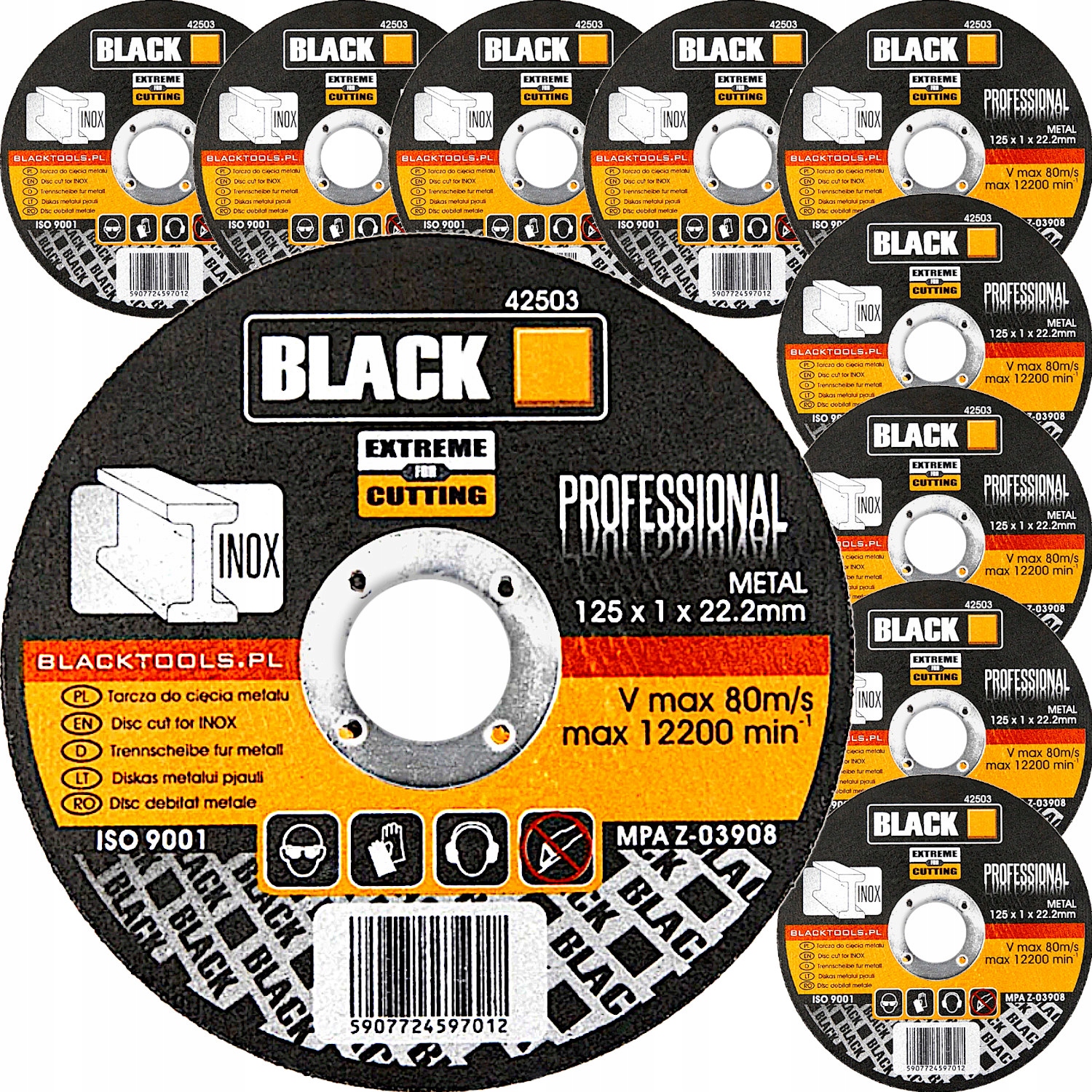 TARCZA DO CIĘCIA METALU 125mm 10 SZT. TARCZ 22.2mm