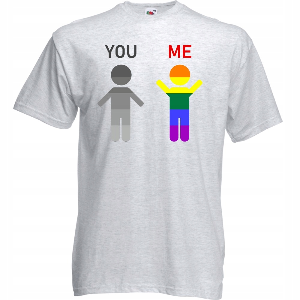 

Koszulka lgbt tęcza marsz równości L ash szara