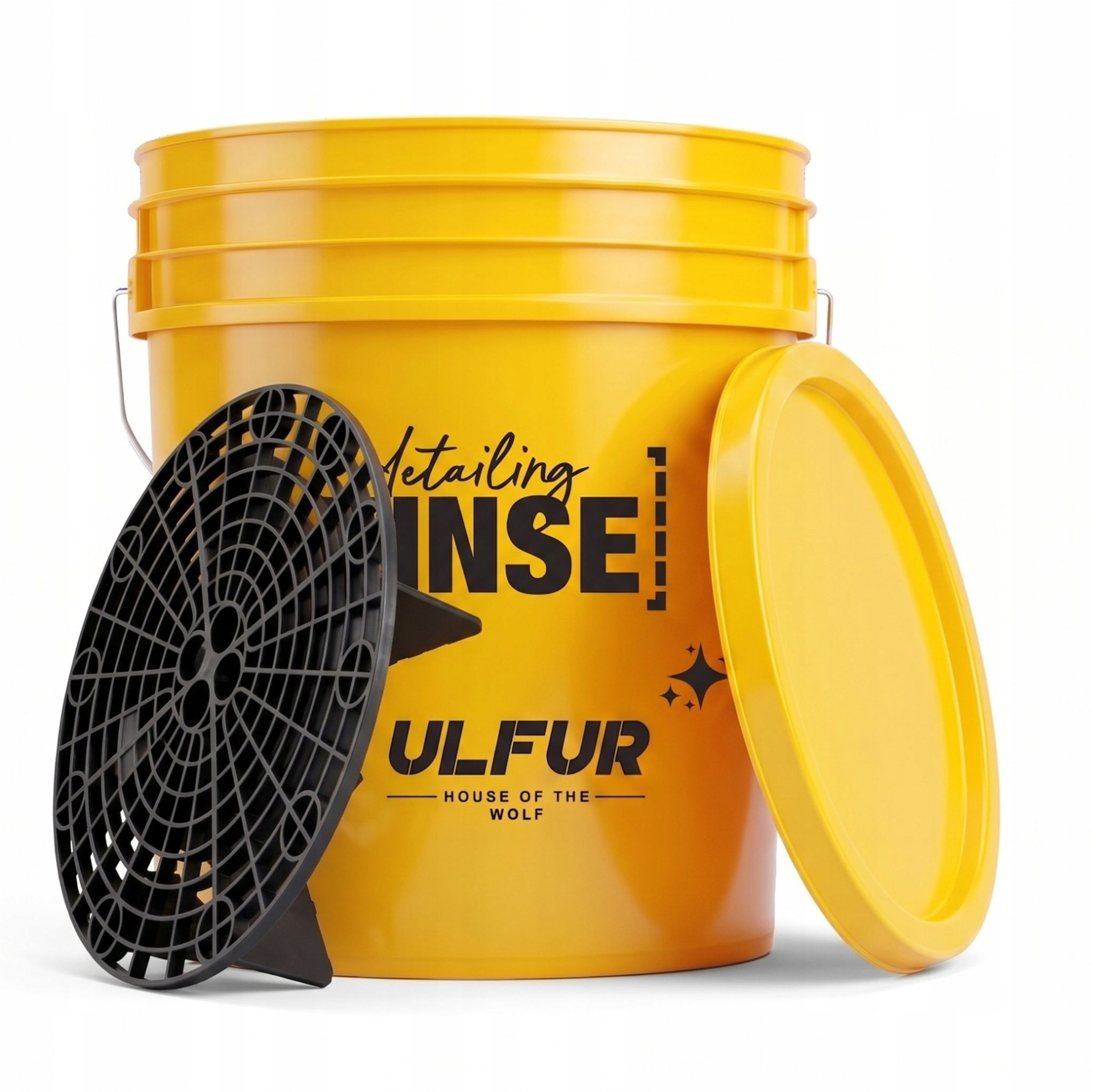 Wiadro z separatorem detailingowe żółte z pokrywą Rinse&wash Ulfur 20L