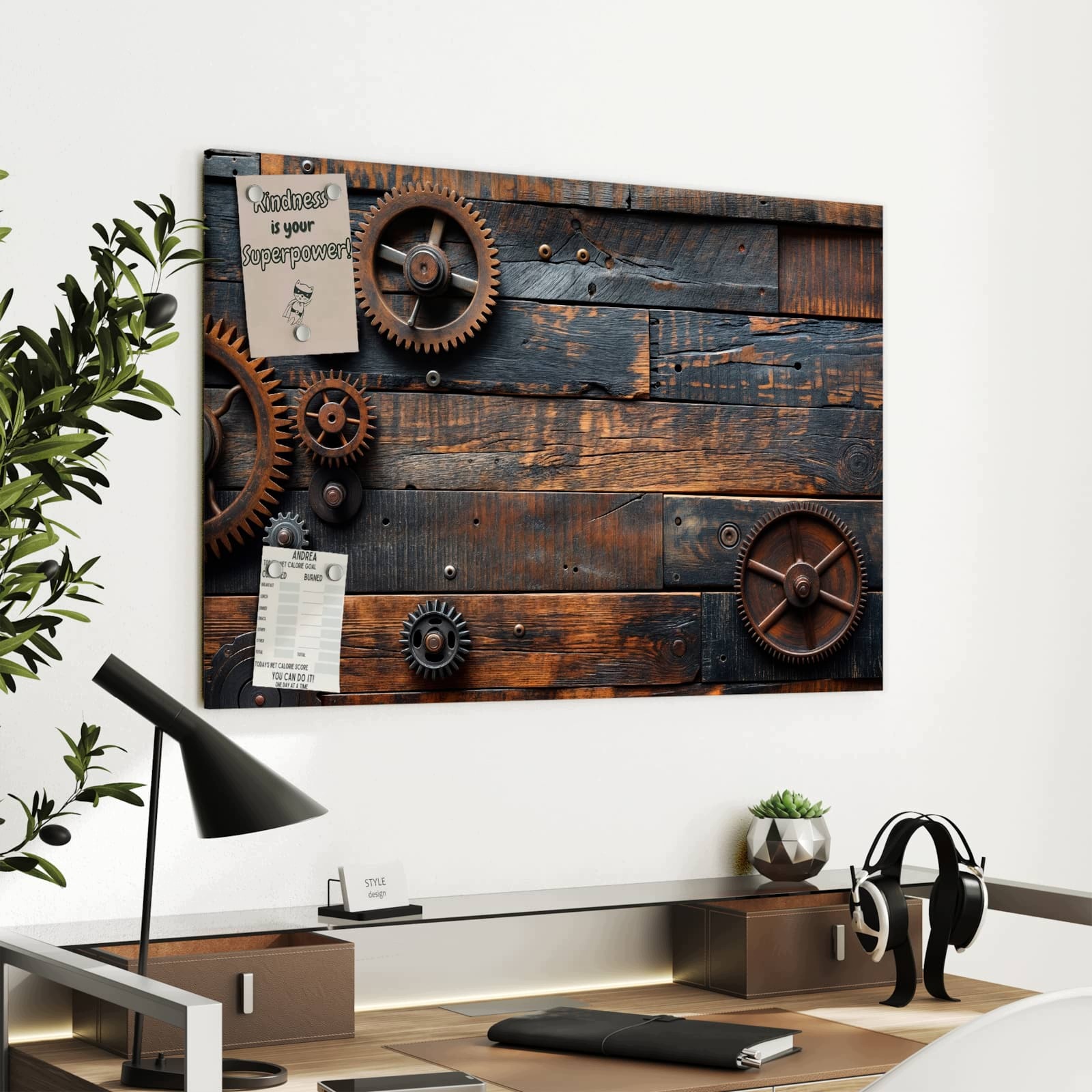 Magnetická tabule Dřevo Zebatki 90 × 60 cm