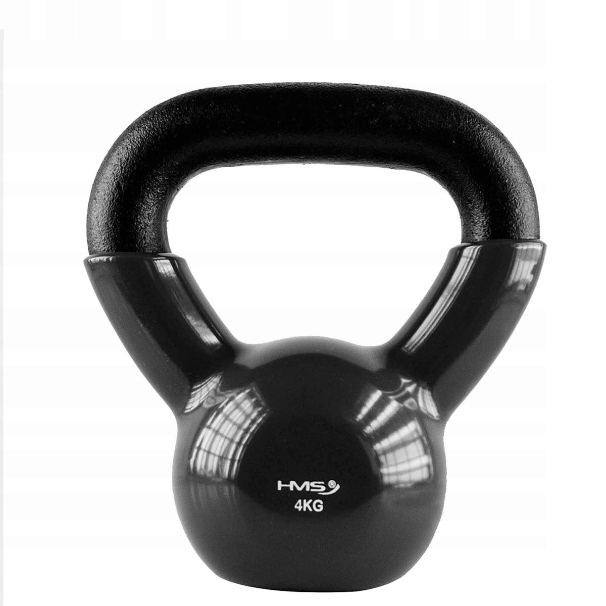 Kettlebell 4kg Żeliwny Hms Winylowy Czarny Odważnik Do Ćwiczeń Crossfit