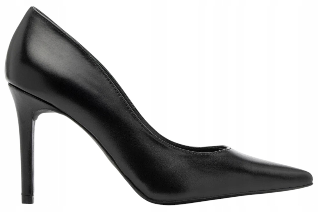 Vysoké Dámské Kožené Lodičky Černé Stylové Dámské Ryłko 38,5