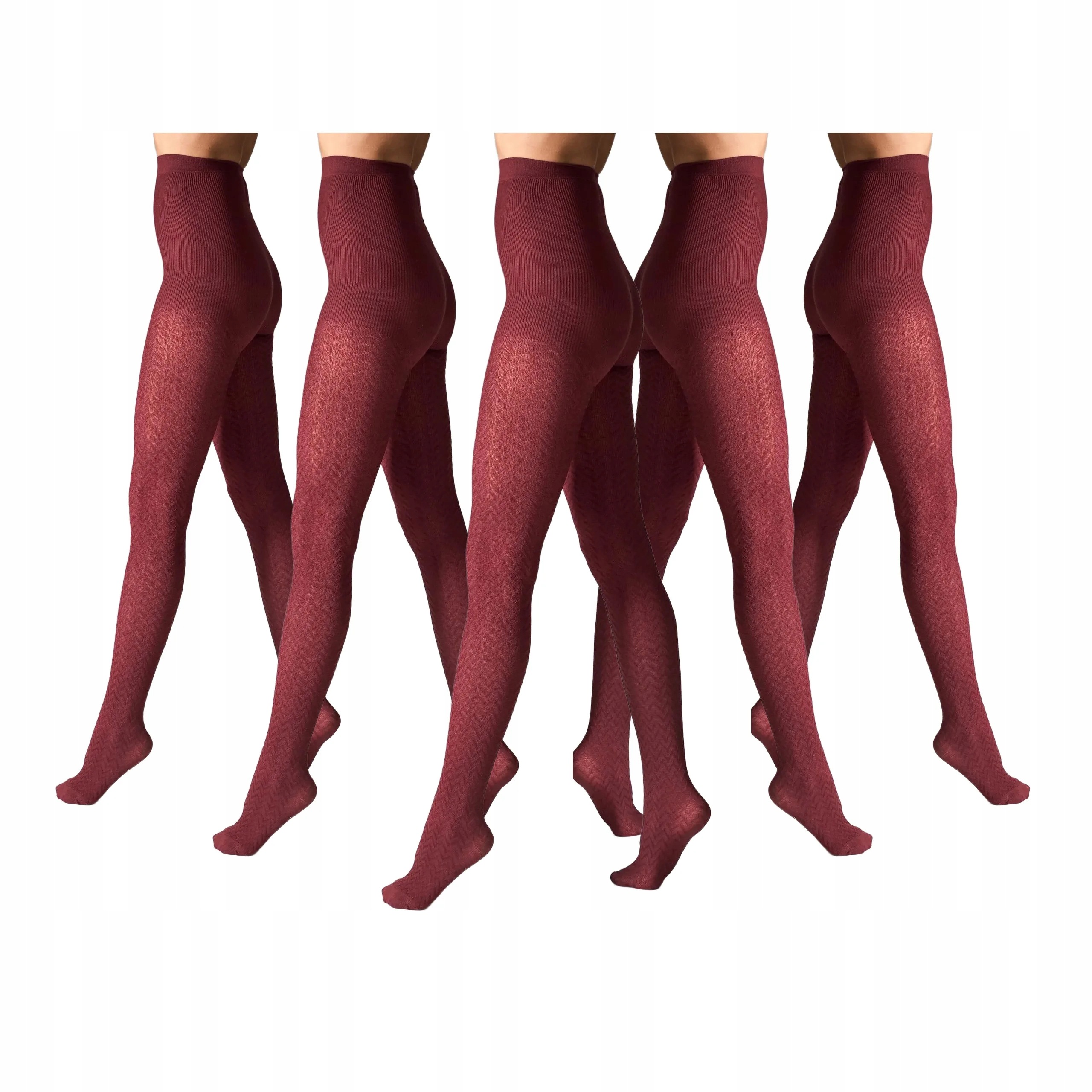 5 párů Punčocháče s kašmírem a viskózou bordó L2011 Cashmere 5x Burgund 2-S