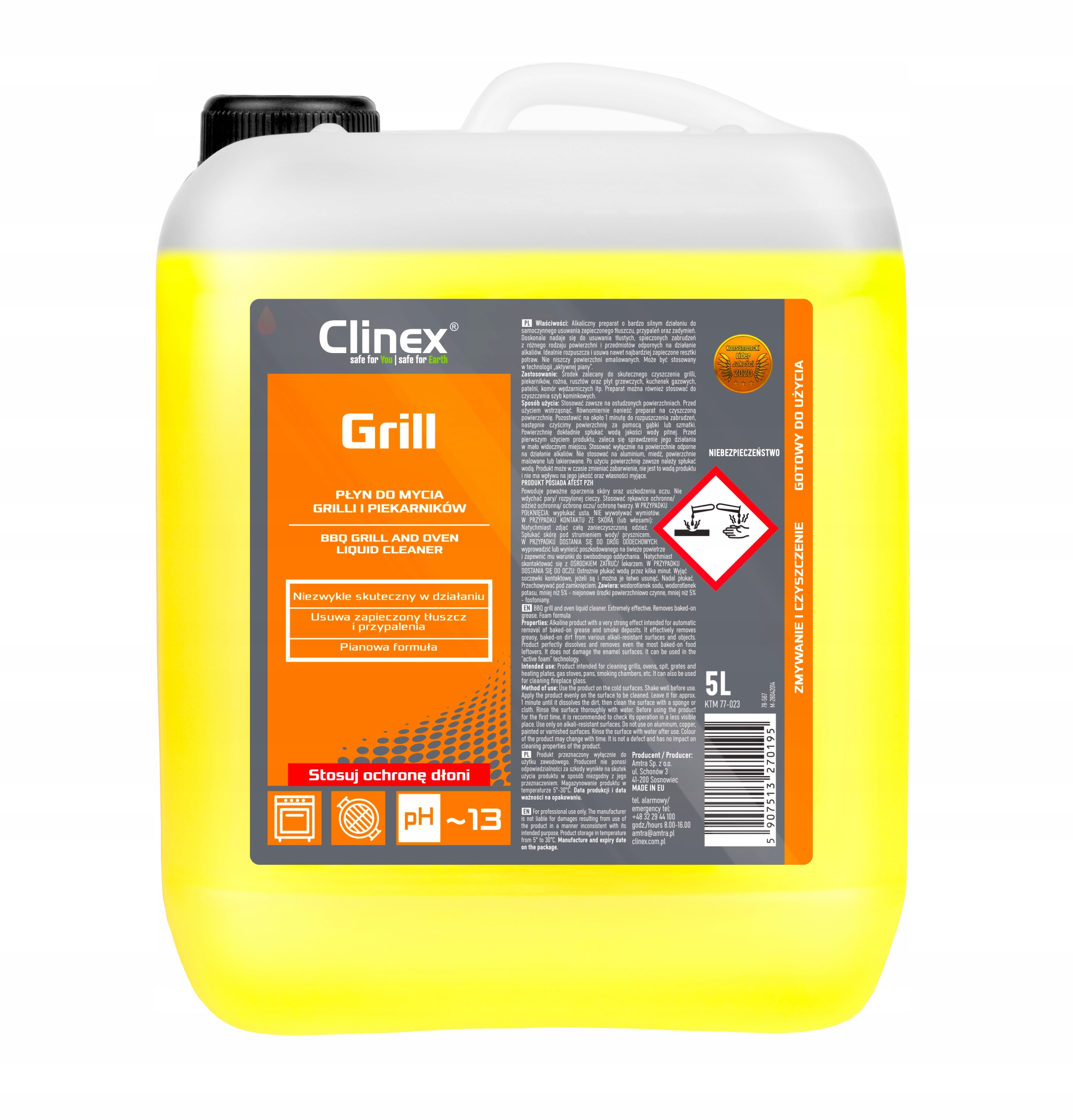 

Clinex Grill 5L, Skutecznie myje piekarnik i grill