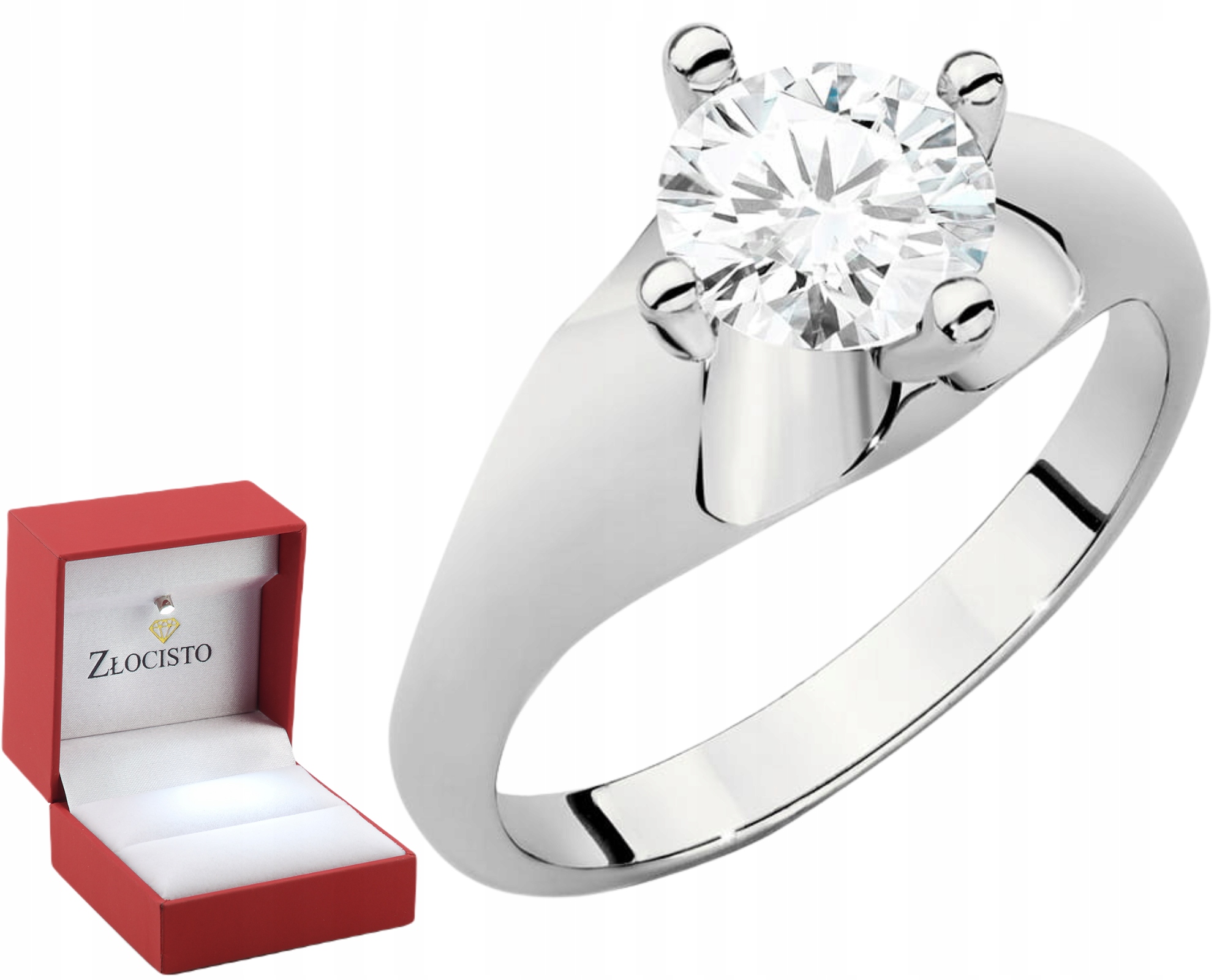 Bílý Zlatý Prstýnek S Laboratorním Diamantem, Klasický, Nadčasový