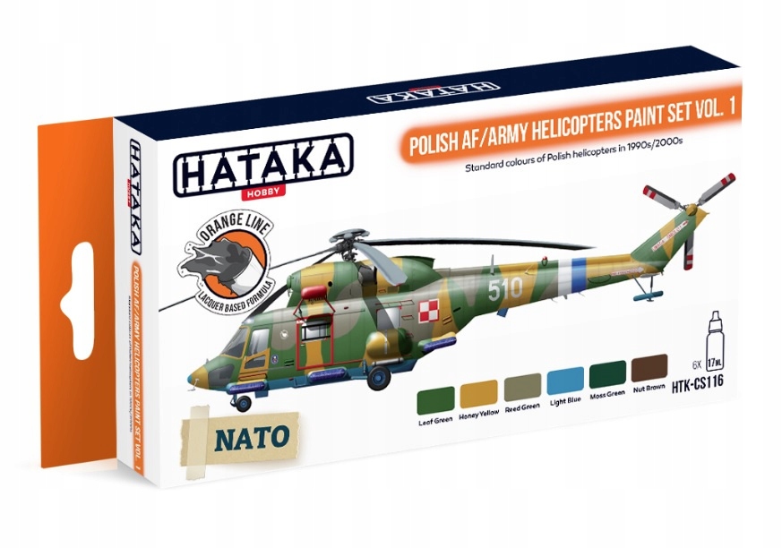 Hataka CS116 Polish Af Army Helicopters paint set vol. 1