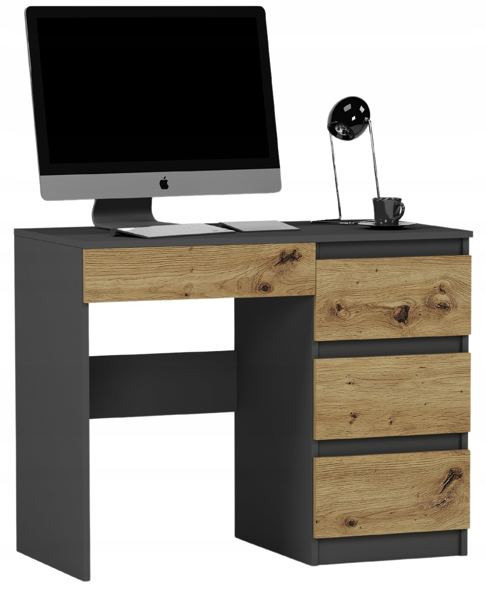 Meble Biurko komputerowe stolik 90cm antracyt mix artisan N34