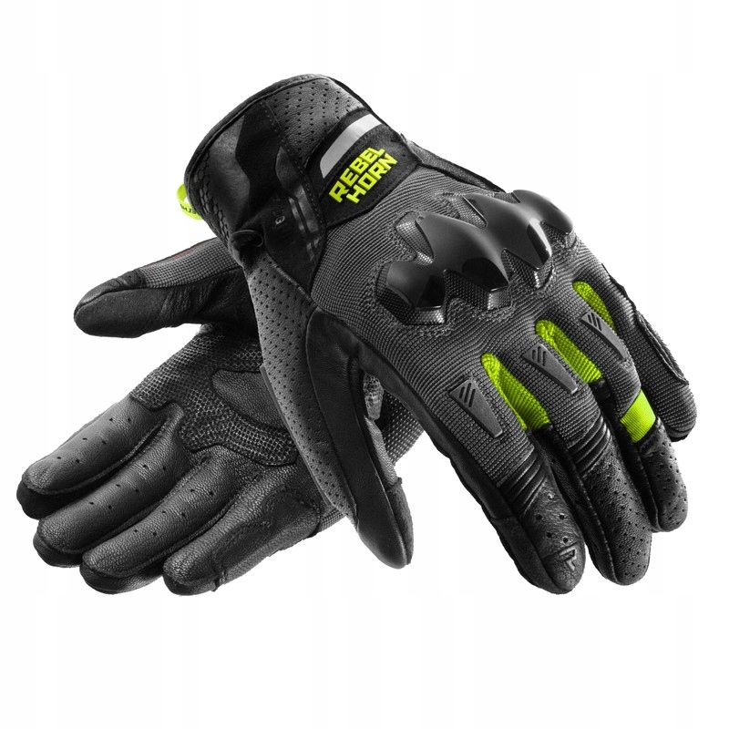 Rukavice Rebelhorn Defender Black Grey Fluo Yellow veľ.L
