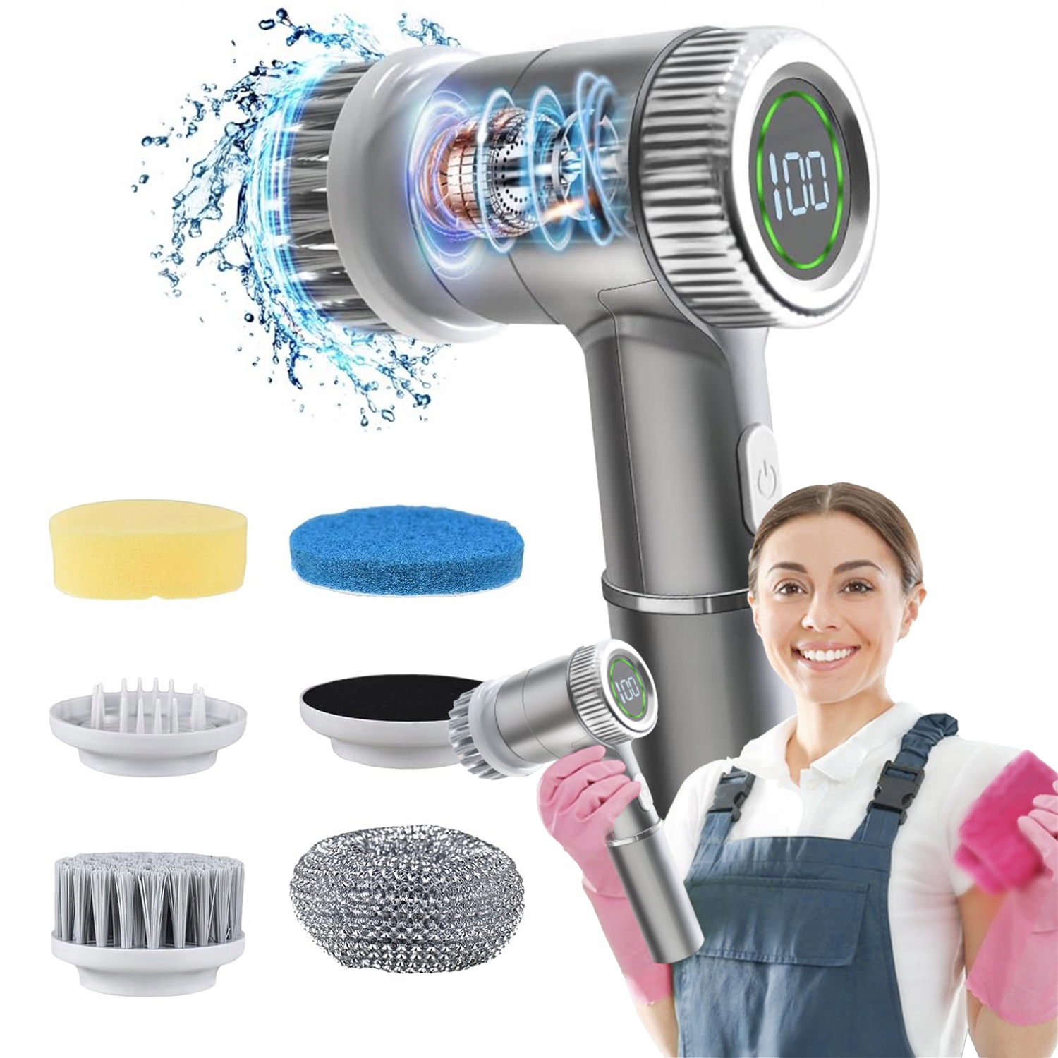 Levně Elektrický Rotační Čisticí Kartáč 5V1 IPX7 Usb-c