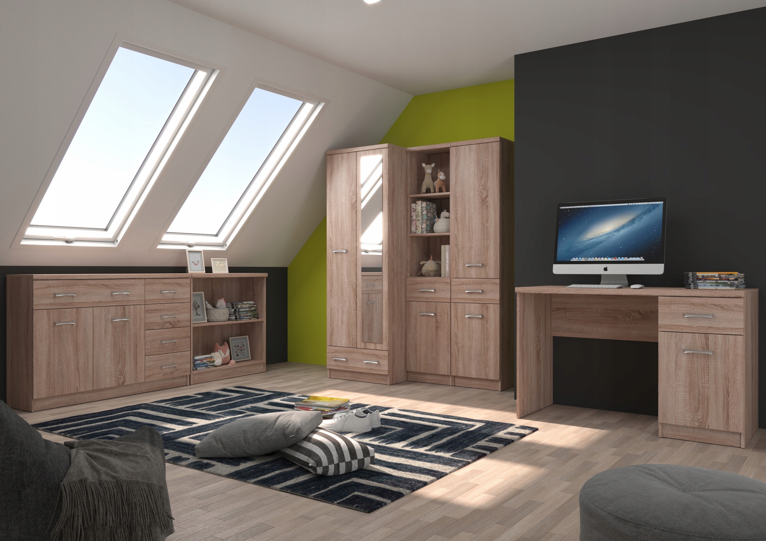 KOMODA SZAFKA SOFIA 2D1S 60 X 85 X 33 CM DĄB SONOMA MAT DO PRZEDPOKOJU Marka MAFmeble