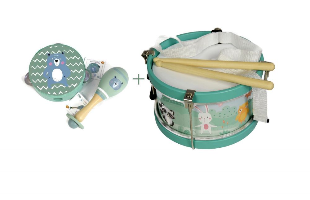

Duży Bębenek Tamburyn Marakas Zestaw instrumentów