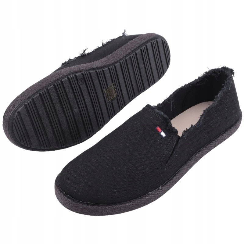 CZARNE ESPARDYLE MĘSKIE WSUWANE TRAMPKI PŁASKIE TENISÓWKI WKŁADKA EKOSKÓRA Stan opakowania oryginalne