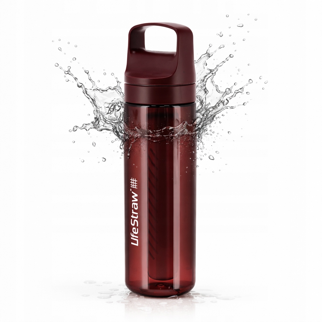 Butelka Filtrująca z Filtrem do Wody 0,65l LifeStraw Go 2.0 Bordowa