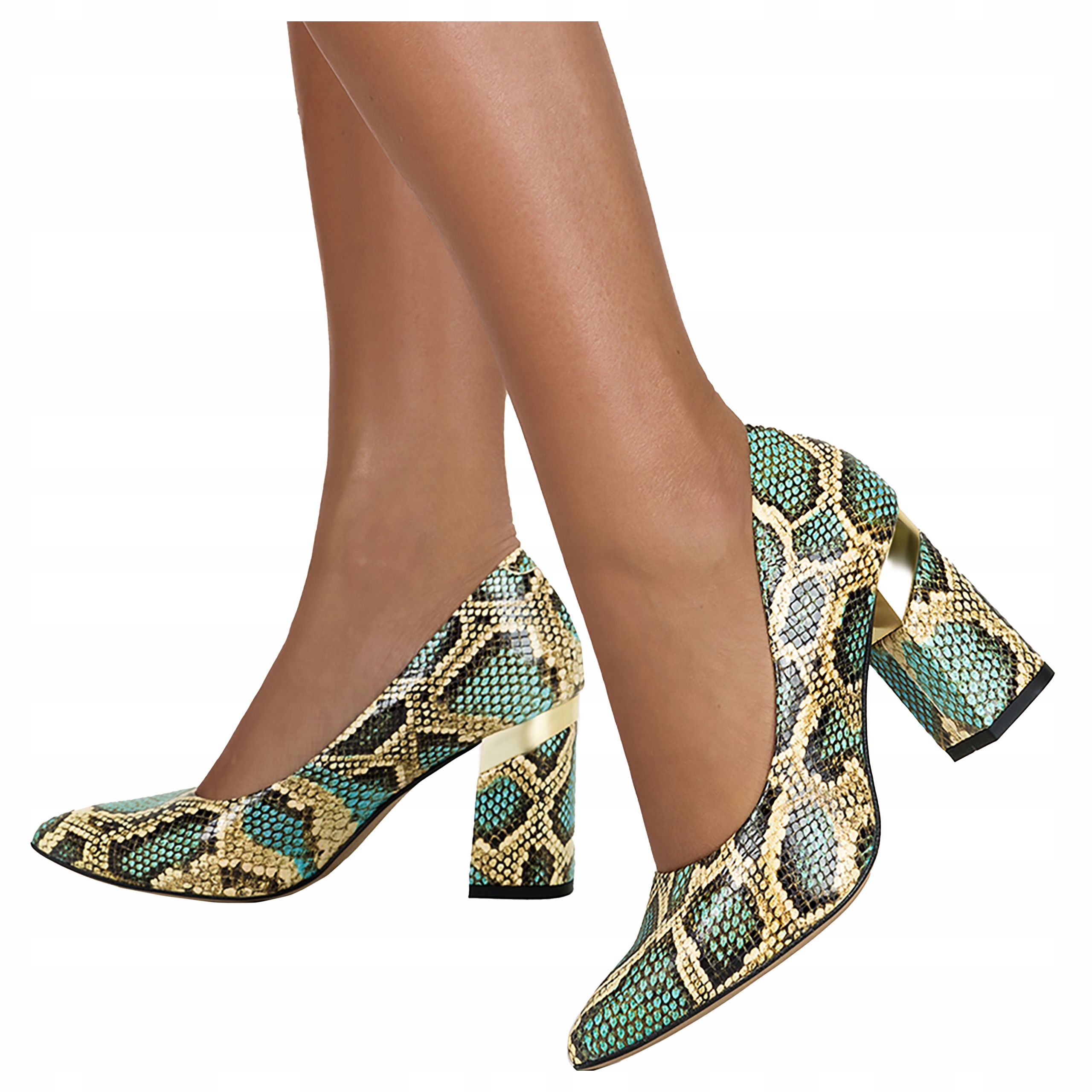 Dámské Kožené Lodičky Na Ozdobném Podpatku, velikost 35