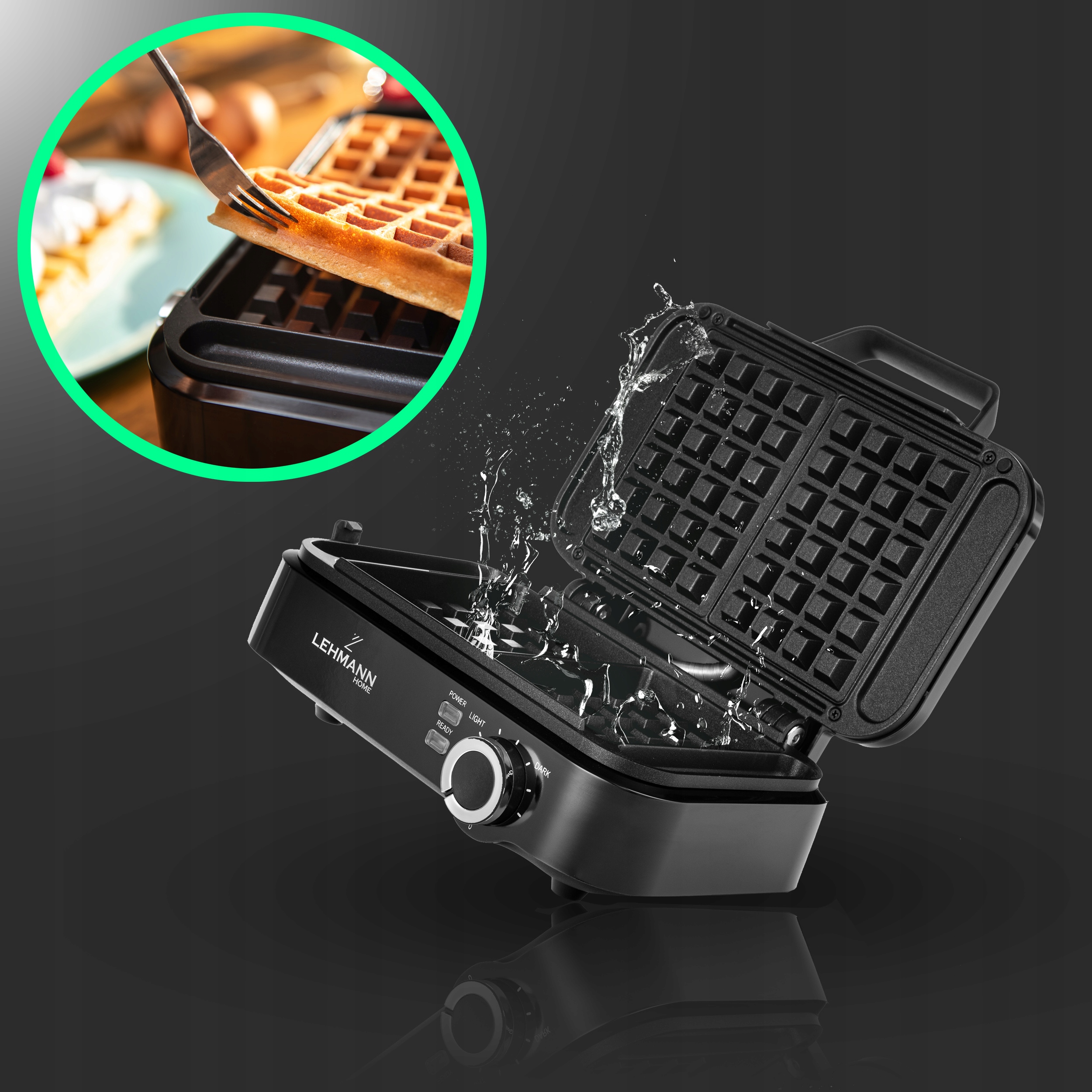 GOFROWNICA 2000W NA 2 DUŻE GOFRY REGULACJA TEMPERATURY MOCNA NIEWYCIEKAJĄCA Model Crisp