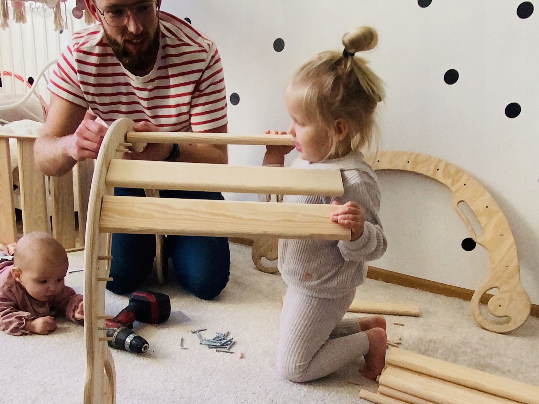 Bujak Montessori dla dzieci - LEO M BIAŁY Wysokość produktu 41 cm