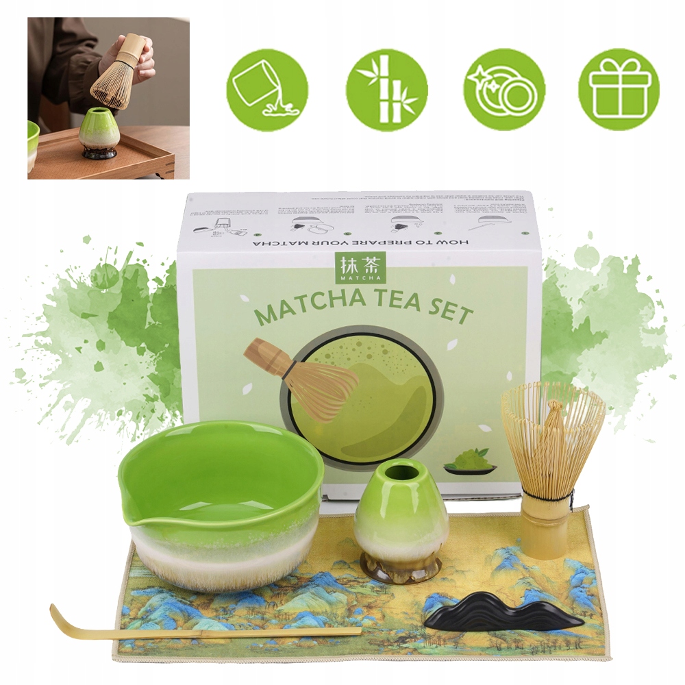 Zestaw Matchy Profesjonalny, Ceramika i Bambus, Szybkie Spienianie, 60 Szt.