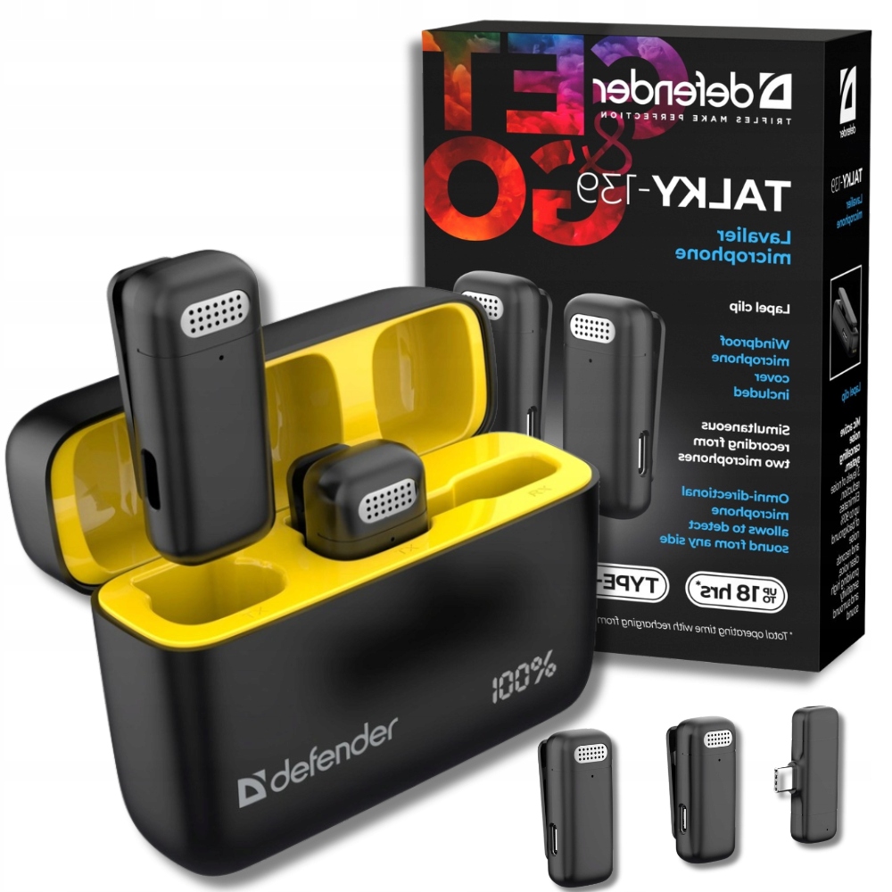 Bezdrátový kravatový mikrofon pro telefon Iphona Android počítače Usb-c