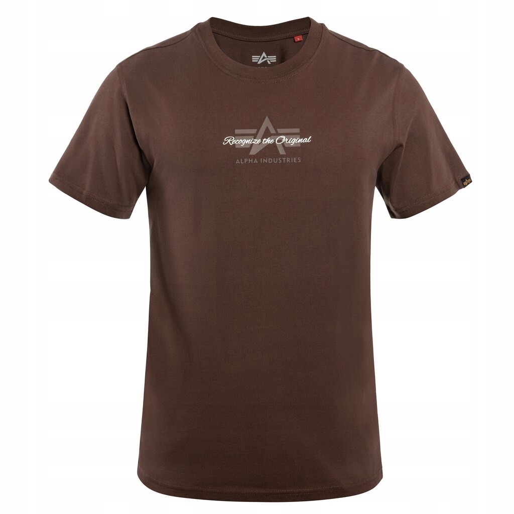 Tričko bavlněné tričko Alpha Industries Foam Middle Logo Brown 3XL