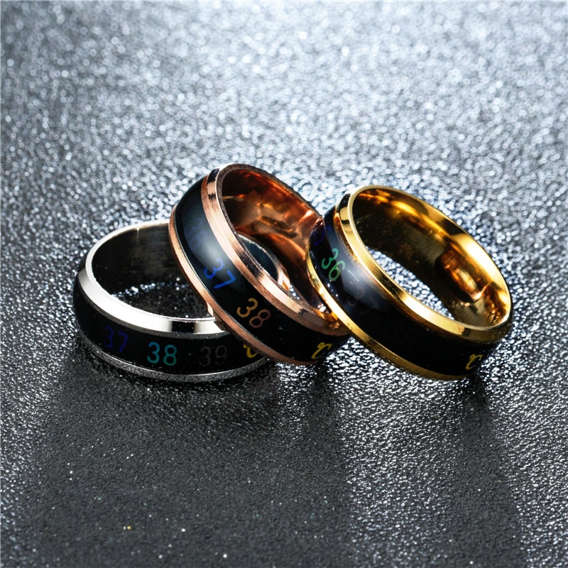 PIERŚCIONEK PIERŚCIEŃ TERMOMETR TEMPERATURA WZORY Kolekcja Unikalny Sygnet