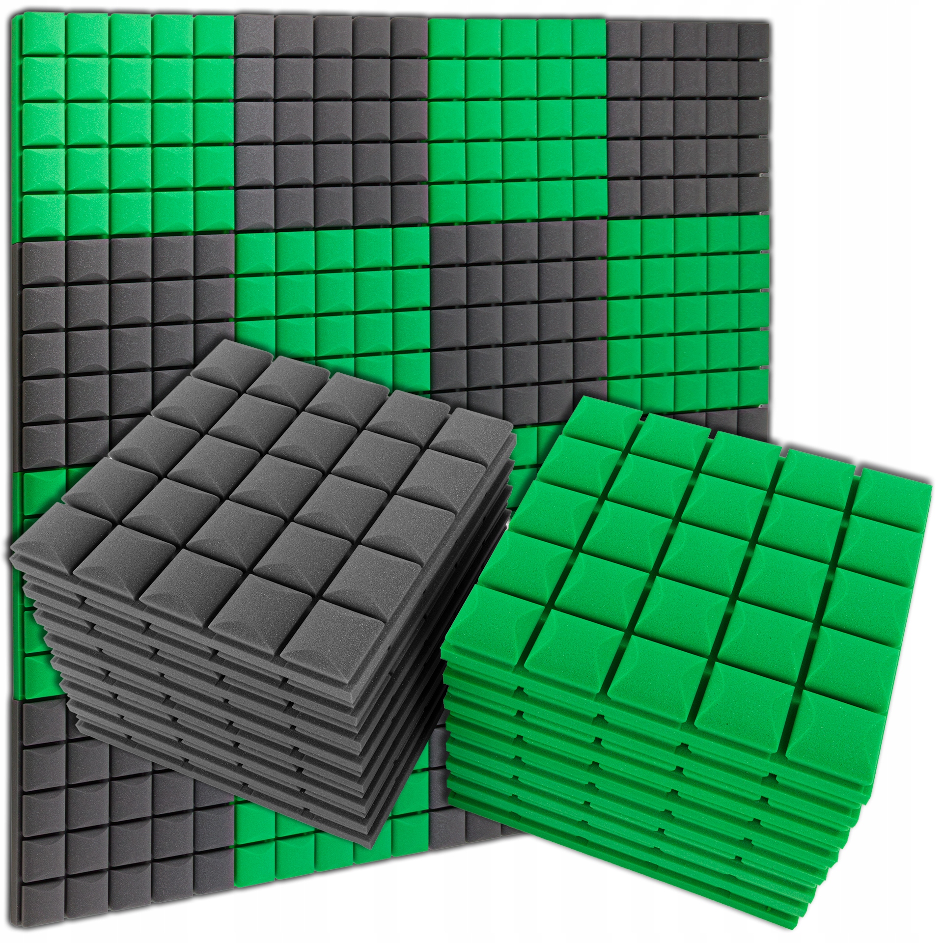 Akustické panely na stenu, konvexná kocka, absorbér echo, dozvuk, penová podložka