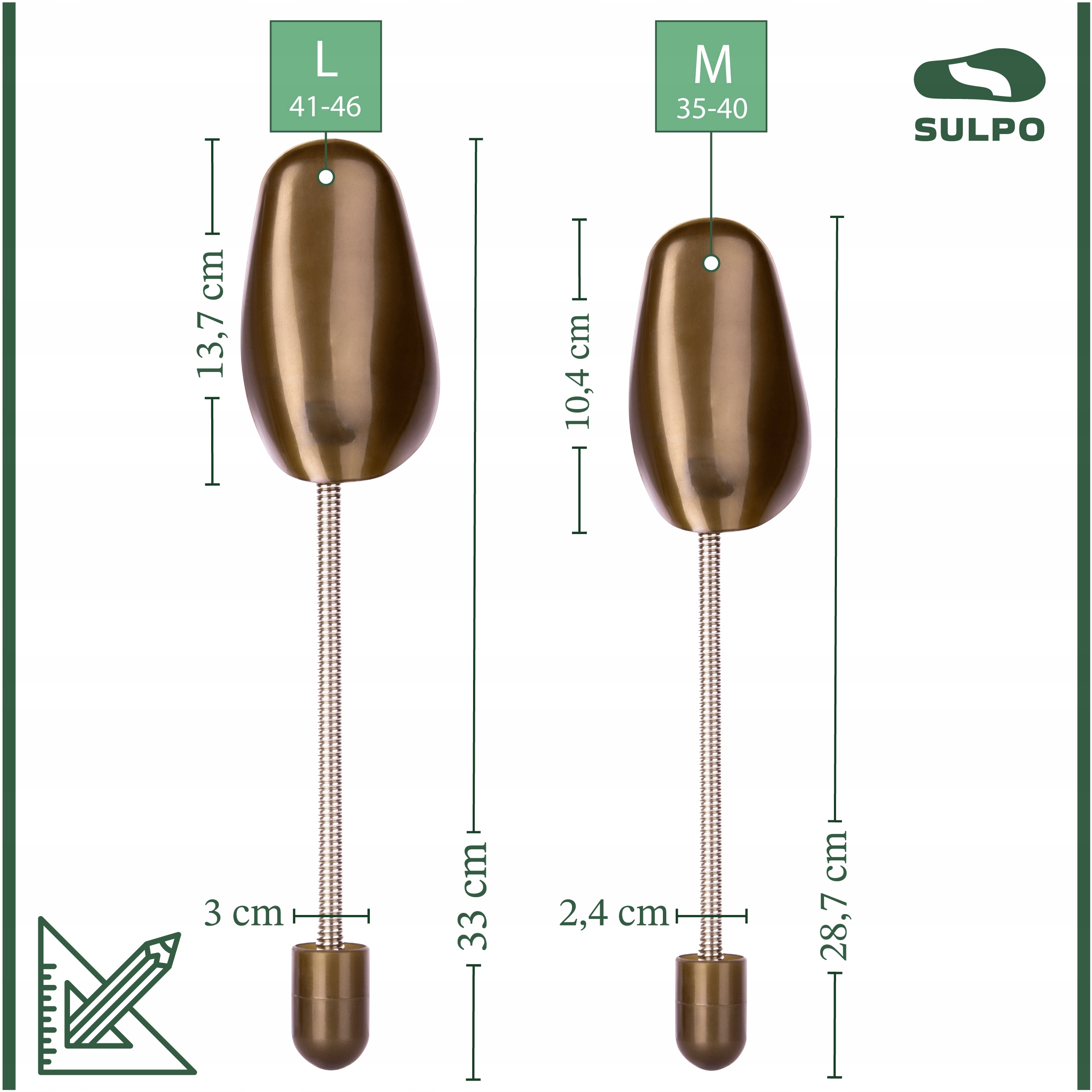 Prawidła do butów plastikowe elastyczne brązowe przeciw zagnieceniom 41-46 Model D071