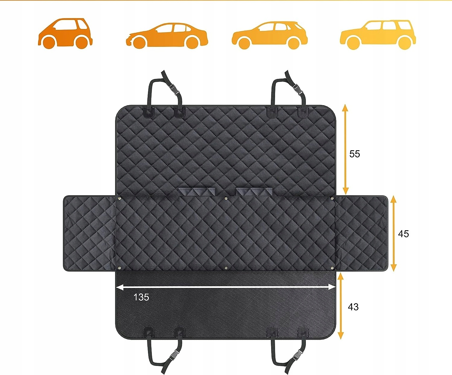 MATA dla Psa Pokrowiec na Siedzenie Auta Samochodu do Bagażnika na Fotel Kolor antracytowy